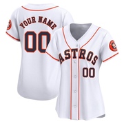 Custom Women's Limited Houston Astros White Home Jersey