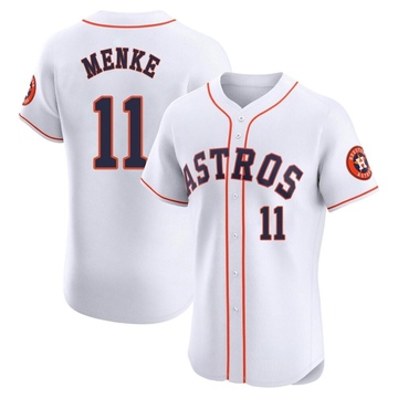 Denis Menke Men's Elite Houston Astros White Home Jersey