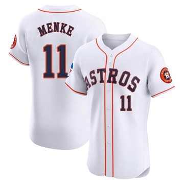 Denis Menke Men's Elite Houston Astros White Home Patch Jersey