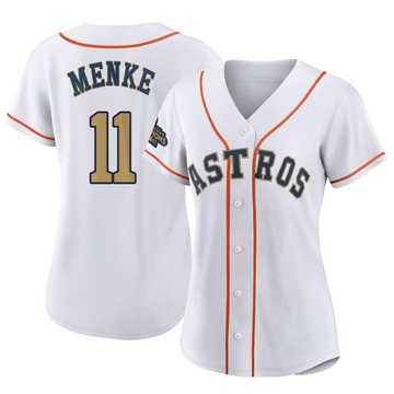 Denis Menke Women's Replica Houston Astros Gold White 2023 Collection Jersey