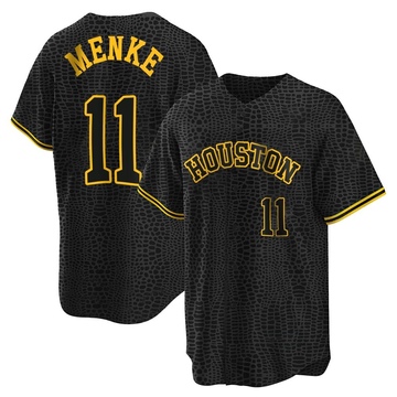 Denis Menke Youth Replica Houston Astros Black Snake Skin City Jersey