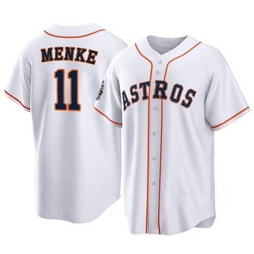 Denis Menke Youth Replica Houston Astros White 2022 World Series Home Jersey