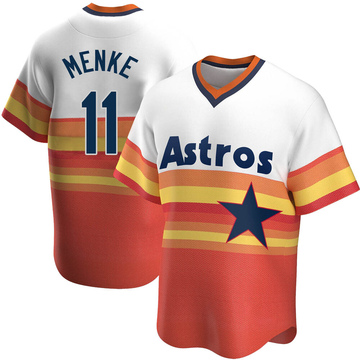 Denis Menke Youth Replica Houston Astros White Home Cooperstown Collection Jersey