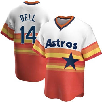 Derek Bell Men's Replica Houston Astros White Home Cooperstown Collection Jersey