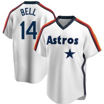 Derek Bell Men's Replica Houston Astros White Home Cooperstown Collection Team Jersey