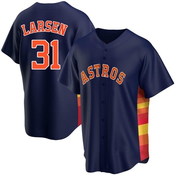 Don Larsen Men's Replica Houston Astros Navy Alternate Jersey