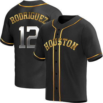 Ivan Rodriguez Men's Replica Houston Astros Black Golden Alternate Jersey