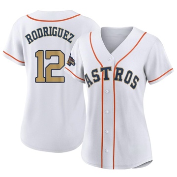 Ivan Rodriguez Women's Authentic Houston Astros Gold White 2023 Collection Jersey