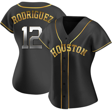 Ivan Rodriguez Women's Replica Houston Astros Black Golden Alternate Jersey