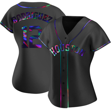 Ivan Rodriguez Women's Replica Houston Astros Black Holographic Alternate Jersey