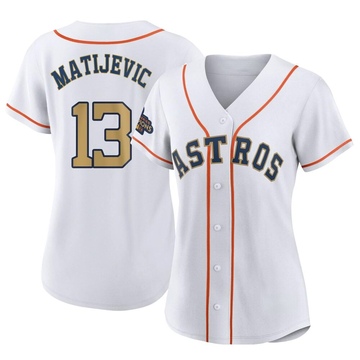 J.J. Matijevic Women's Authentic Houston Astros Gold White 2023 Collection Jersey