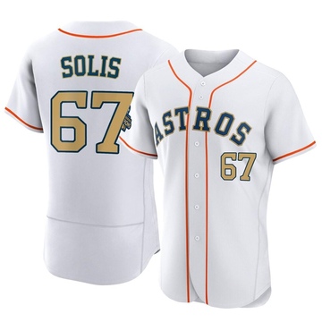 Jairo Solis Men's Authentic Houston Astros Gold White 2023 Collection Jersey