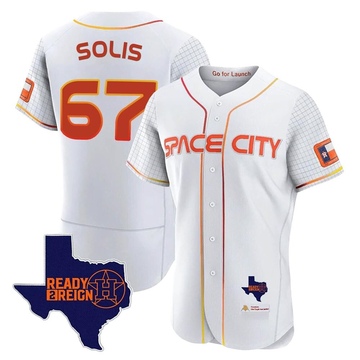 Jairo Solis Men's Authentic Houston Astros White 2023 Space City Ready 2 Reign Flex Base Jersey