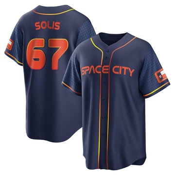 Jairo Solis Men's Replica Houston Astros Navy 2022 City Connect Jersey