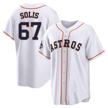 Jairo Solis Men's Replica Houston Astros White 2022 World Series Champions Home Jersey