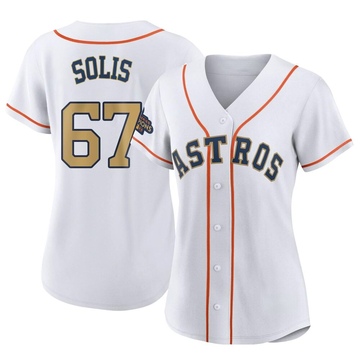 Jairo Solis Women's Authentic Houston Astros Gold White 2023 Collection Jersey