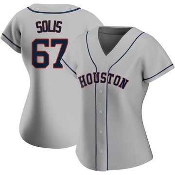 Jairo Solis Women's Authentic Houston Astros Gray Road 2020 Jersey