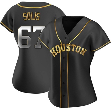 Jairo Solis Women's Replica Houston Astros Black Golden Alternate Jersey