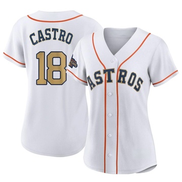 Jason Castro Women's Authentic Houston Astros Gold White 2023 Collection Jersey