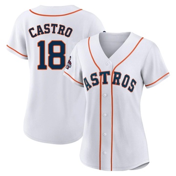 Jason Castro Women's Authentic Houston Astros White 2022 World Series Champions Home Jersey