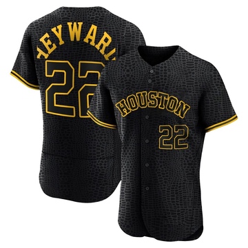 Jason Heyward Men's Authentic Houston Astros Black Snake Skin City Jersey