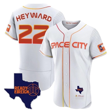 Jason Heyward Men's Authentic Houston Astros White 2023 Space City Ready 2 Reign Flex Base Jersey