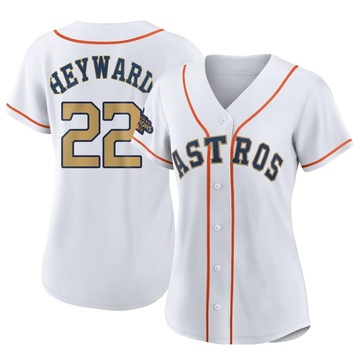 Jason Heyward Women's Authentic Houston Astros Gold White 2023 Collection Jersey