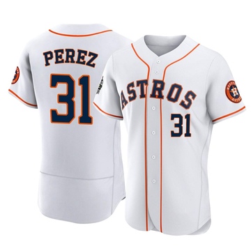 Joe Perez Men's Authentic Houston Astros White 2022 World Series Home Jersey