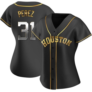 Joe Perez Women's Replica Houston Astros Black Golden Alternate Jersey