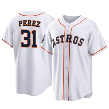 Joe Perez Youth Replica Houston Astros White 2022 World Series Home Jersey