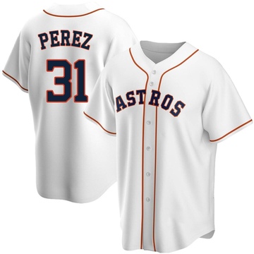 Joe Perez Youth Replica Houston Astros White Home Jersey