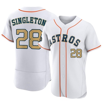 Jon Singleton Men's Authentic Houston Astros Gold White 2023 Collection Jersey