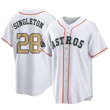 Jon Singleton Men's Replica Houston Astros Gold White 2023 Collection Jersey