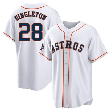 Jon Singleton Men's Replica Houston Astros White 2022 World Series Champions Home Jersey