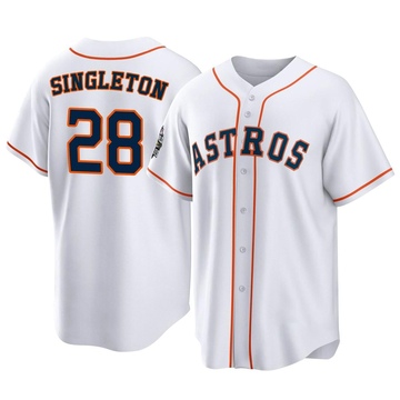 Jon Singleton Men's Replica Houston Astros White 2022 World Series Home Jersey