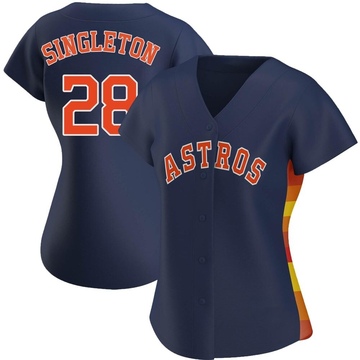 Jon Singleton Women's Authentic Houston Astros Navy Alternate Jersey