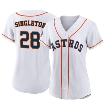 Jon Singleton Women's Authentic Houston Astros White 2022 World Series Home Jersey