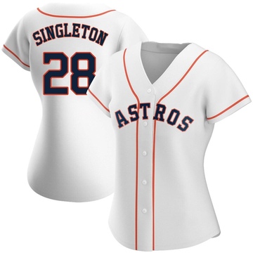 Jon Singleton Women's Authentic Houston Astros White Home Jersey