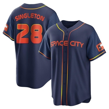 Jon Singleton Youth Replica Houston Astros Navy 2022 City Connect Jersey