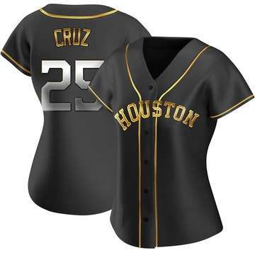 Jose Cruz Jr. Women's Replica Houston Astros Black Golden Alternate Jersey