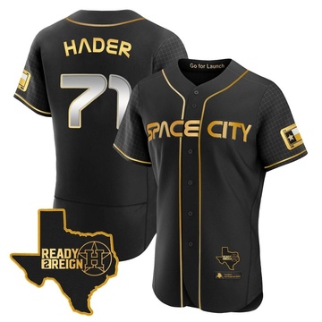 Josh Hader Men's Authentic Houston Astros Black/Gold 2023 Space City Ready 2 Reign Flex Base Jersey