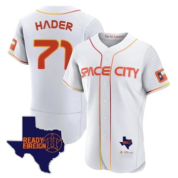 Josh Hader Men's Authentic Houston Astros White 2023 Space City Ready 2 Reign Flex Base Jersey