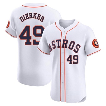 Larry Dierker Men's Elite Houston Astros White Home Jersey