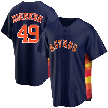 Larry Dierker Men's Replica Houston Astros Navy Alternate Jersey