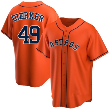 Larry Dierker Men's Replica Houston Astros Orange Alternate Jersey