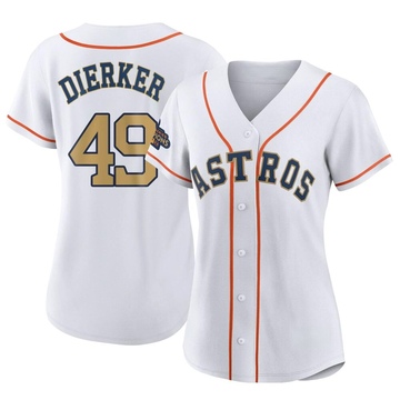 Larry Dierker Women's Authentic Houston Astros Gold White 2023 Collection Jersey