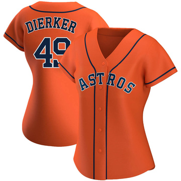 Larry Dierker Women's Authentic Houston Astros Orange Alternate Jersey