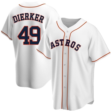 Larry Dierker Youth Replica Houston Astros White Home Jersey