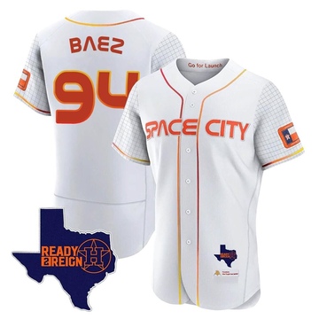 Luis Baez Men's Authentic Houston Astros White 2023 Space City Ready 2 Reign Flex Base Jersey