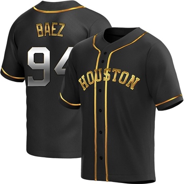 Luis Baez Men's Replica Houston Astros Black Golden Alternate Jersey